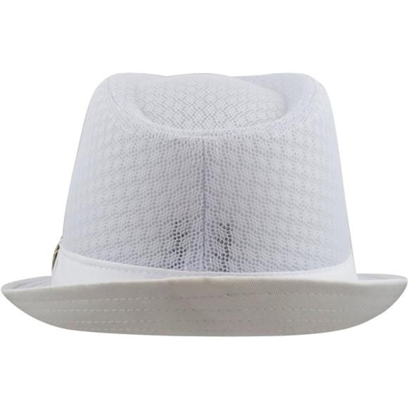 Light Weight Classic Soft Cool Mesh Crushable Fedora Hat White - Picture 5 of 6